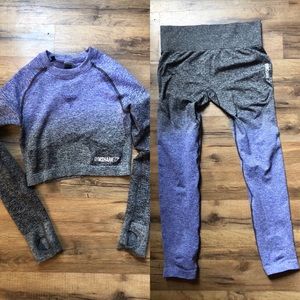 OMBRÉ GYMSHARK MATCHING SET Crop Top Leggings